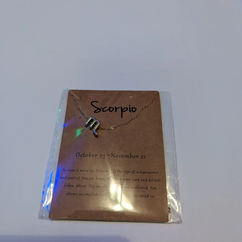 Zodiac Scorpio Sign fashion Necklace - Picture 9 of 10